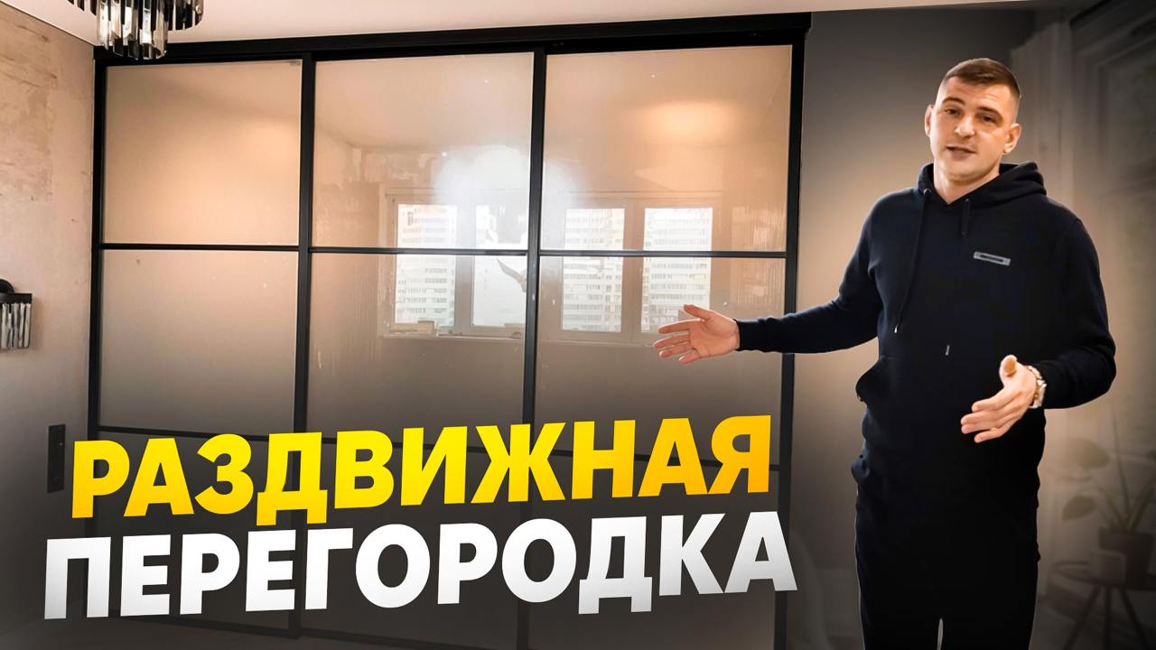Раздвижная перегородка для зонирования комнаты